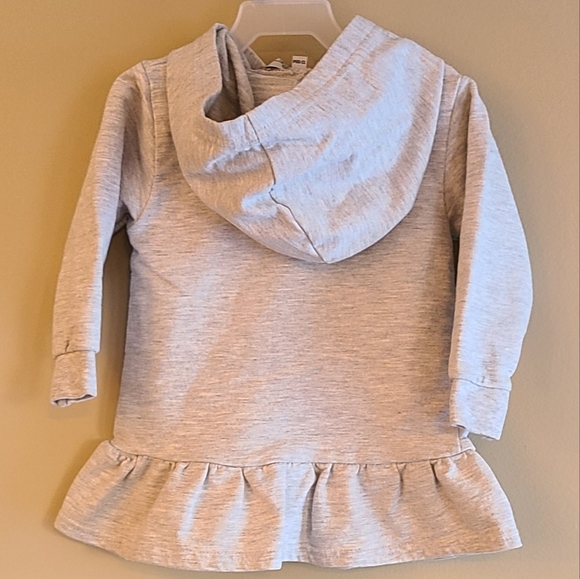 "Shine" light grey peplin style hooded sweater - Picture 2 of 3